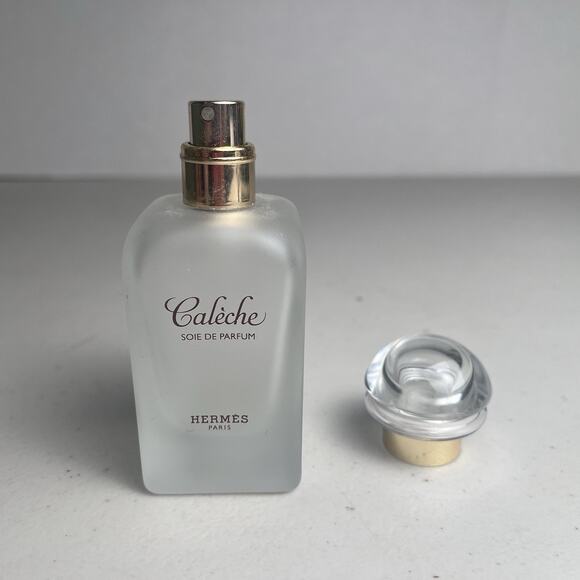 Vintage Caleche HERMES Paris EMPTY Perfume Bottle Frosted Glass Spray Bottle - Picture 2 of 8